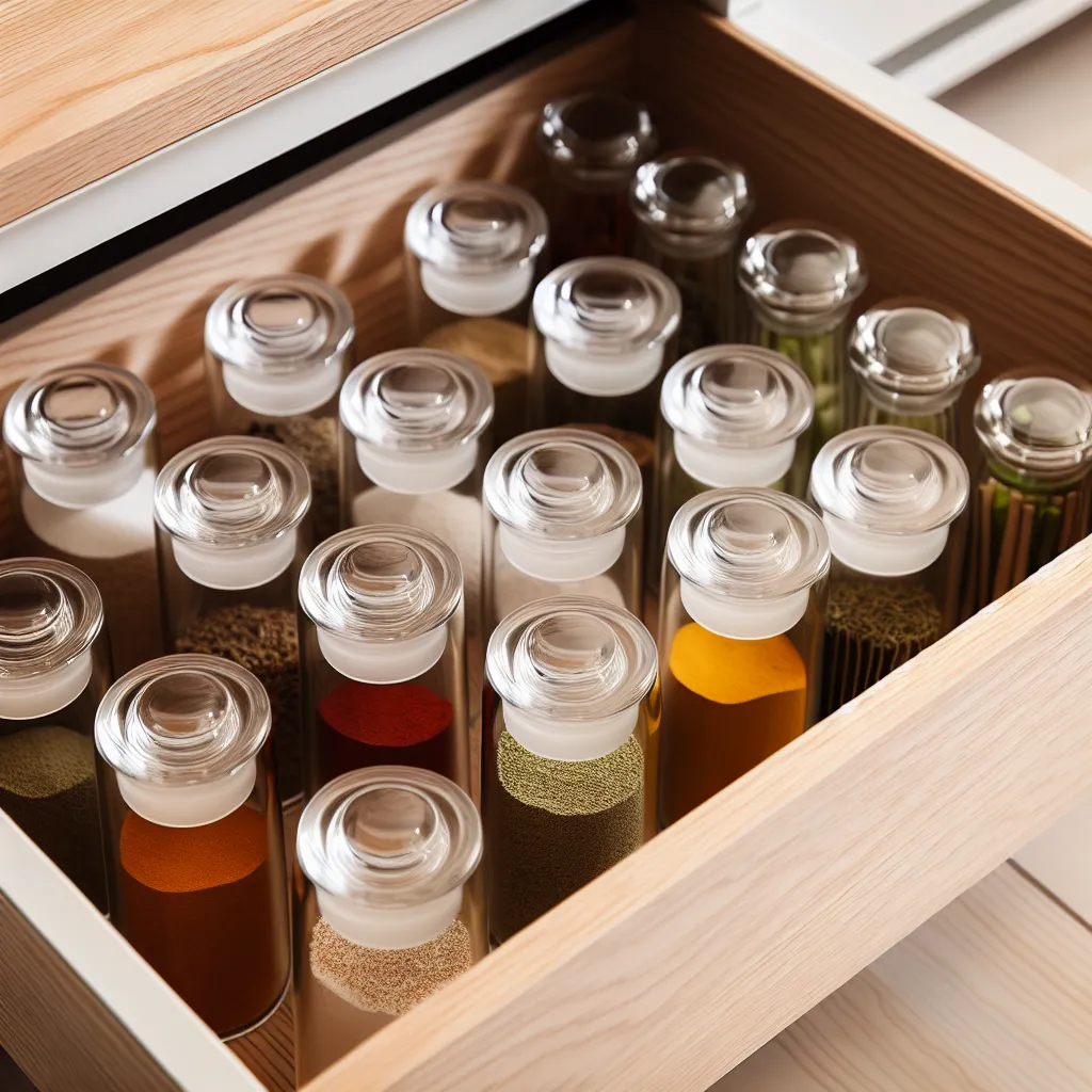 Spice drawer organization